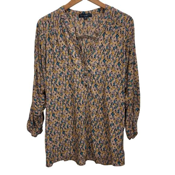 Sanctuary Women’s Floral Peasant Tunic Blouse Long Sleeve Size Large Boho - Picture 1 of 9